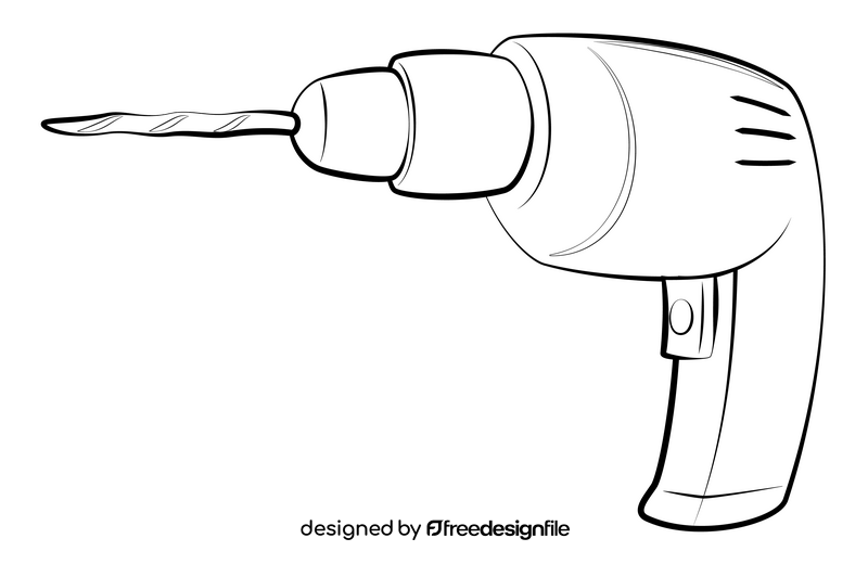 Drill drawing black and white clipart