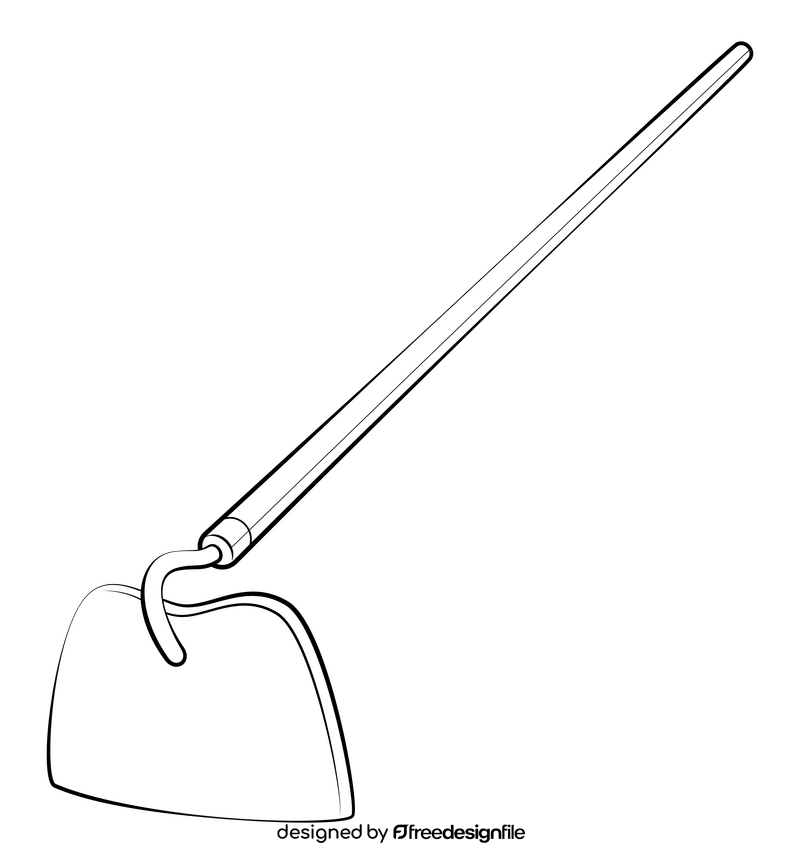 Hoe drawing black and white clipart