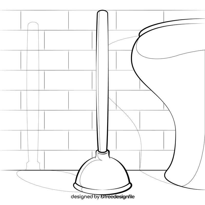 Plunger black and white vector