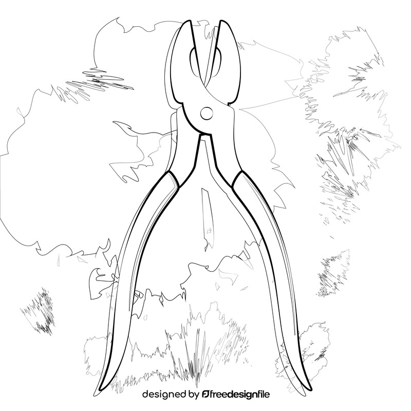 Pliers black and white vector