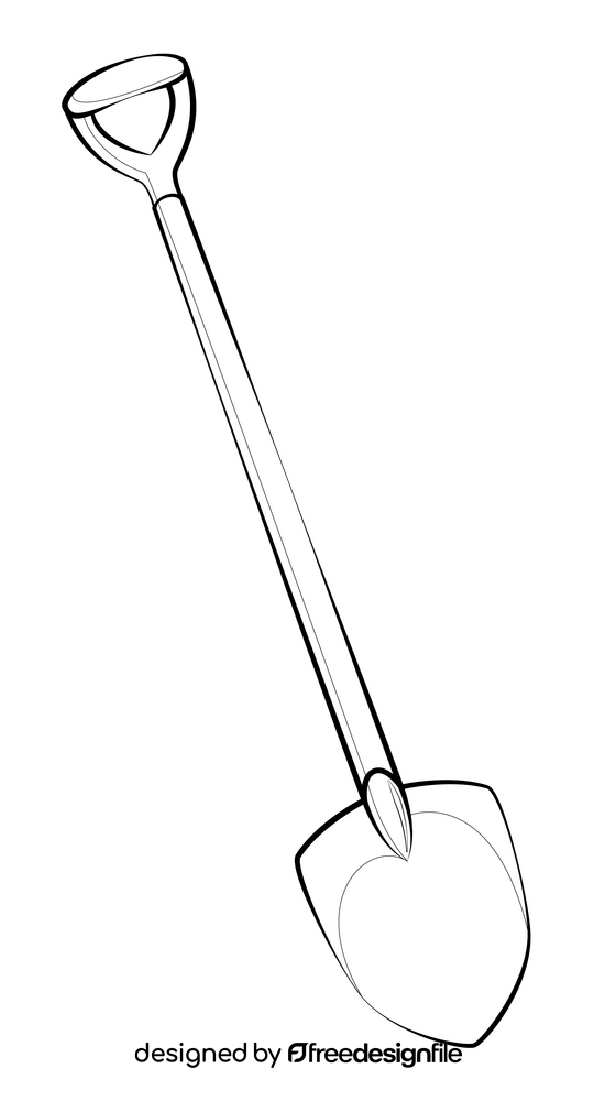 Shovel drawing black and white clipart