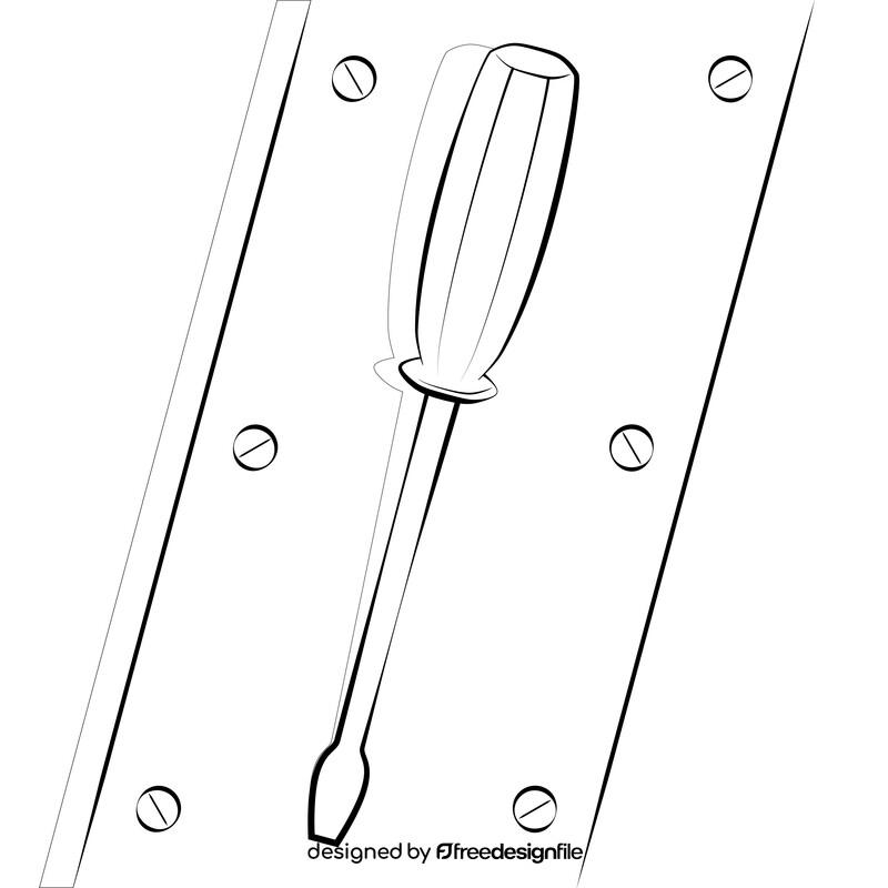 Screwdriver black and white vector