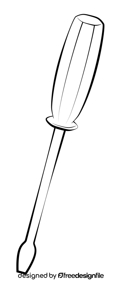 Screwdriver drawing black and white clipart