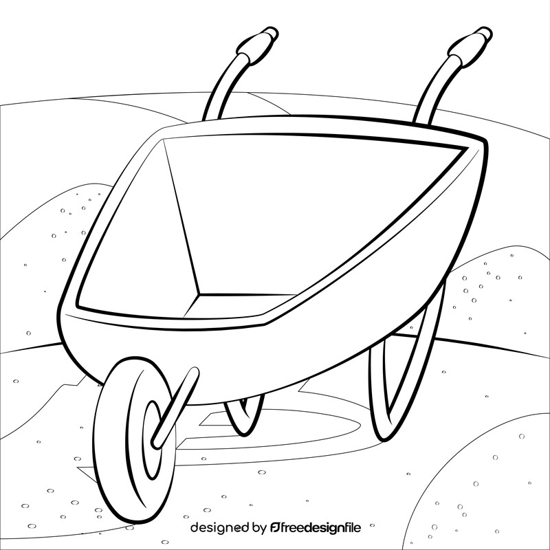 Wheelbarrow black and white vector