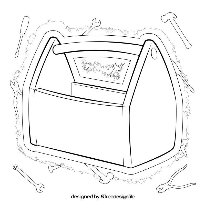 Toolbox black and white vector