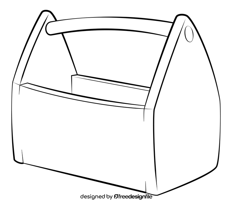 Toolbox drawing black and white clipart