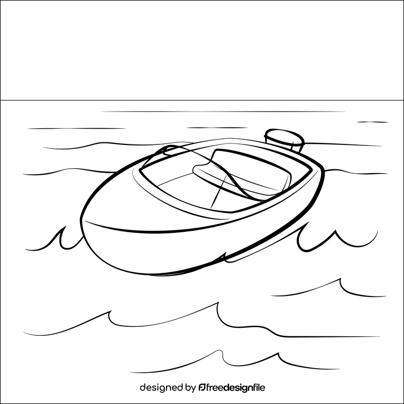 Boat drawing black and white vector