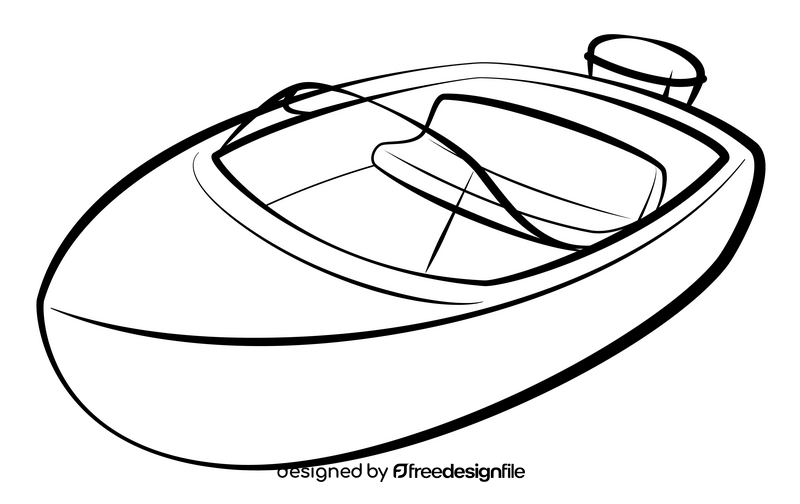 Boat outline black and white clipart