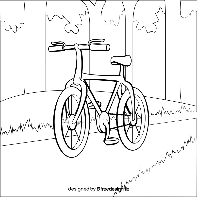 Bicycle drawing black and white vector