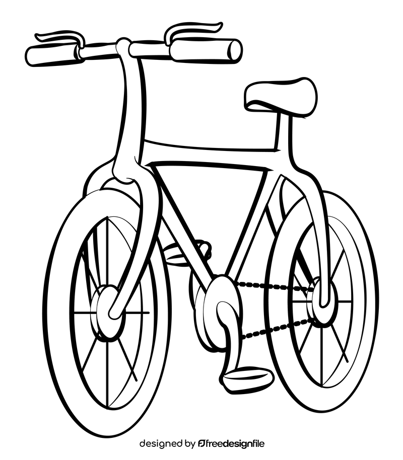 Bicycle outline black and white clipart