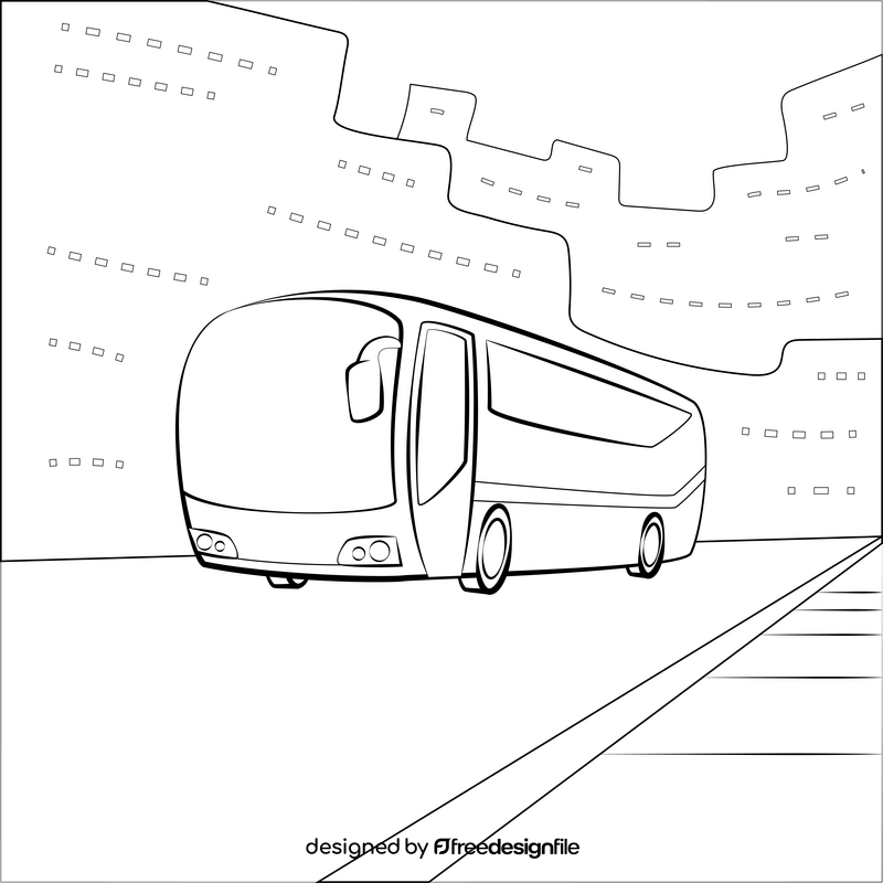 Bus drawing black and white vector