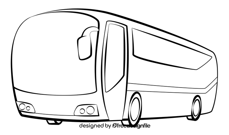 Bus outline black and white clipart vector free download