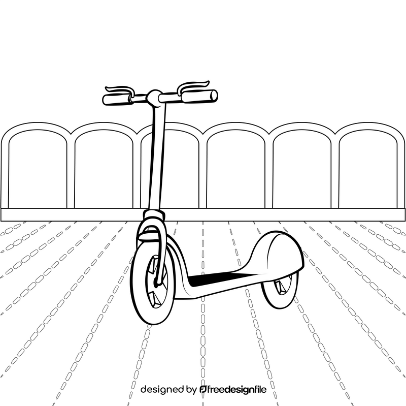 Segway drawing black and white vector