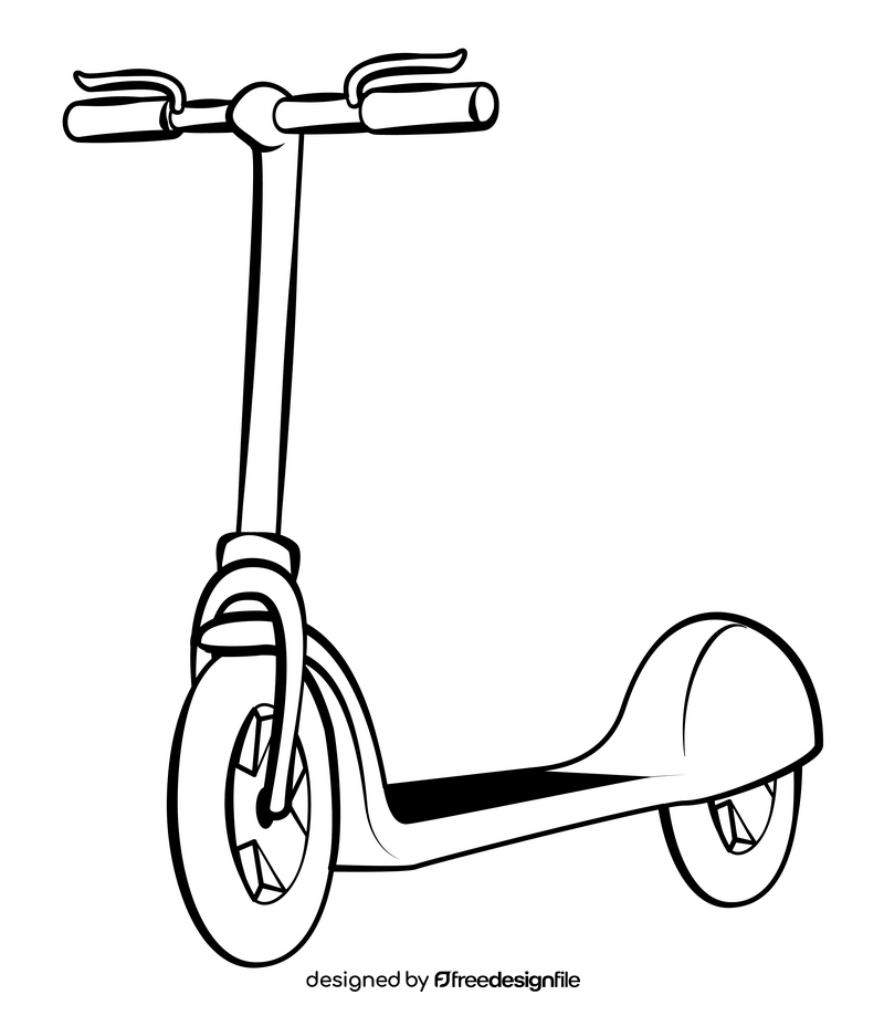 Segway outline black and white clipart