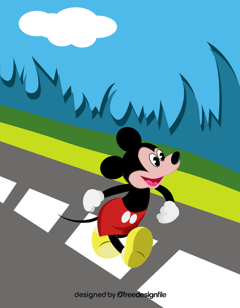 Running mickey mouse vector