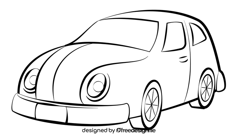 Car outline black and white clipart