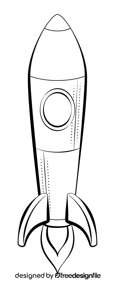 Rocket outline black and white clipart