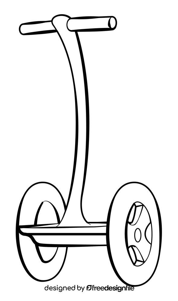 Segway outline black and white clipart