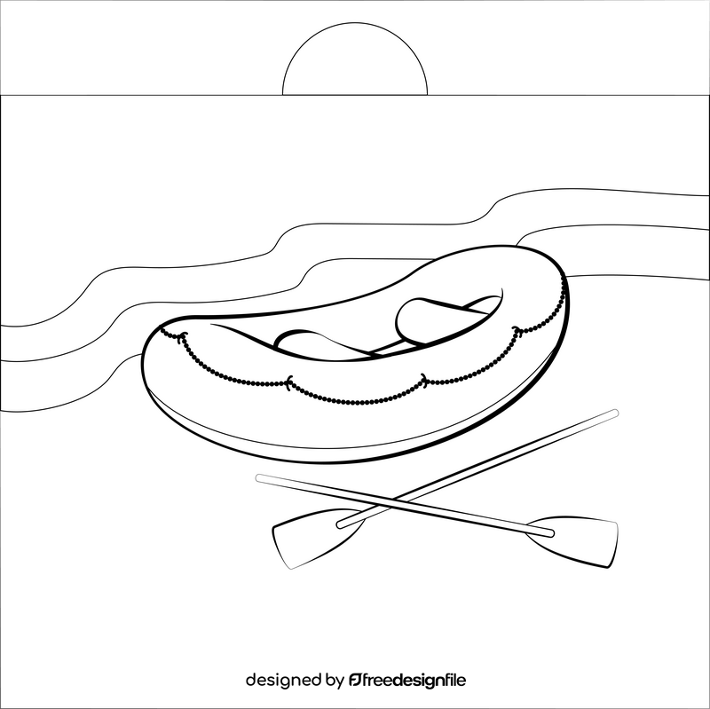Raft drawing black and white vector
