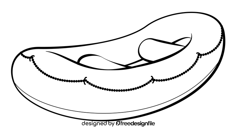 Raft outline black and white clipart