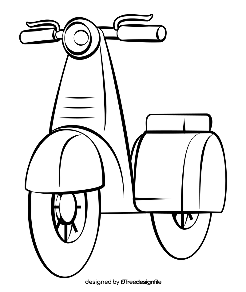 Scooter outline black and white clipart free download