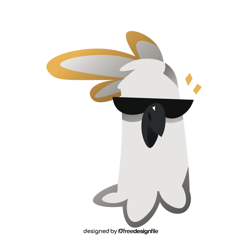 Cool cockatoo with sunglasses clipart