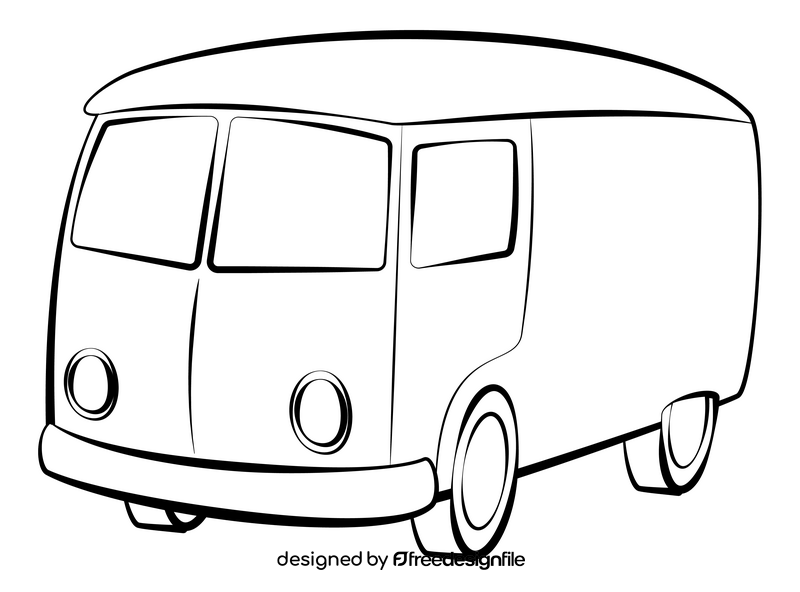 Van outline black and white clipart free download