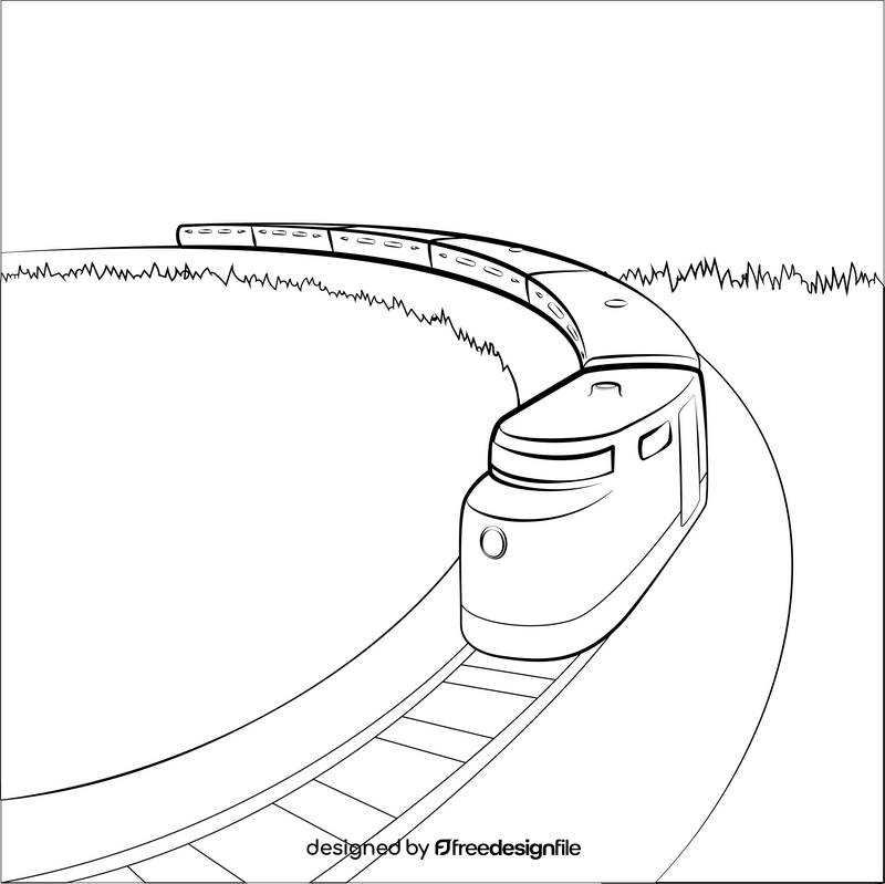 Train drawing black and white vector