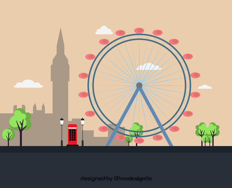 London eye illustration vector