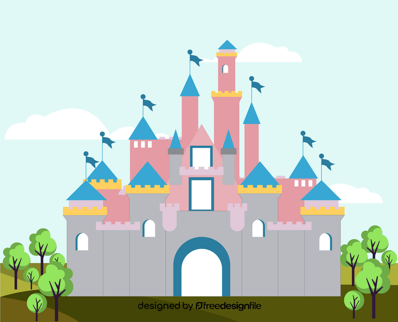 Disneyland Park castle illustration vector