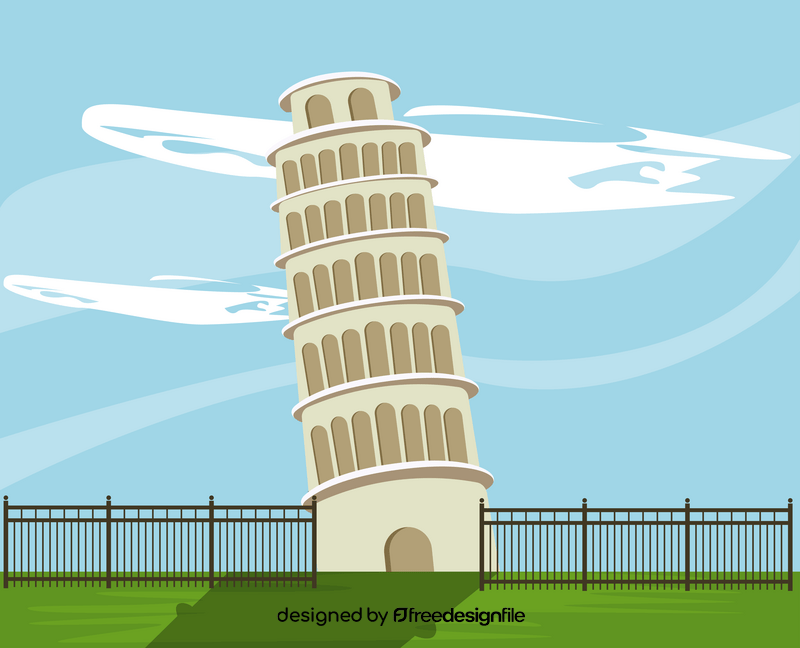 Leaning tower of pisa illustration vector