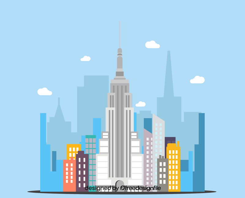 Empire state building illustration vector