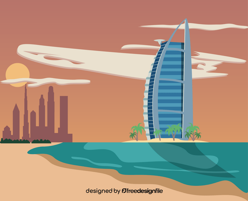 Burj Al Arab illustration vector