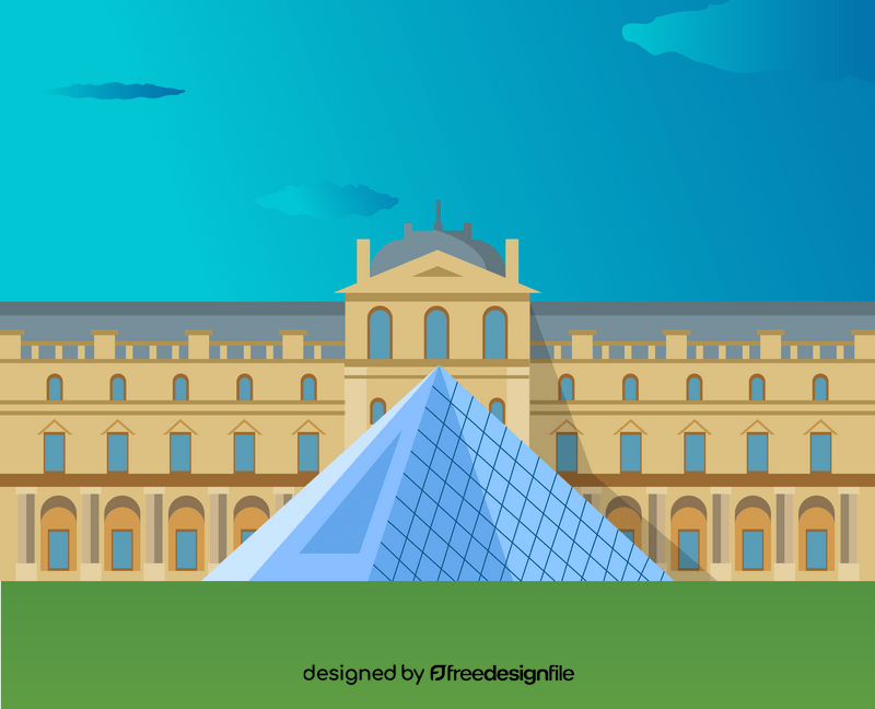 Louvre museum illustration vector