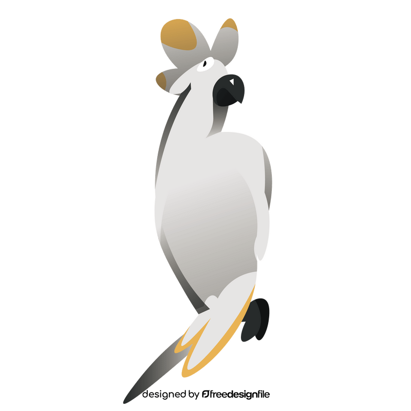Cute cartoon cockatoo parrot clipart