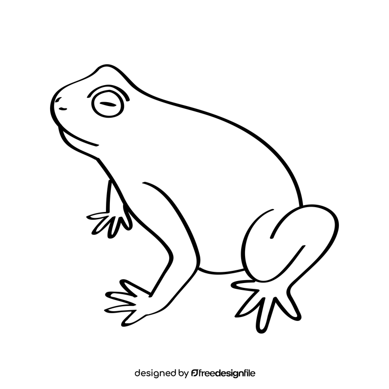 Frog black and white clipart