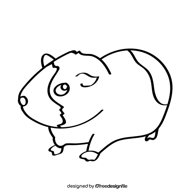 Guinea Pig black and white clipart