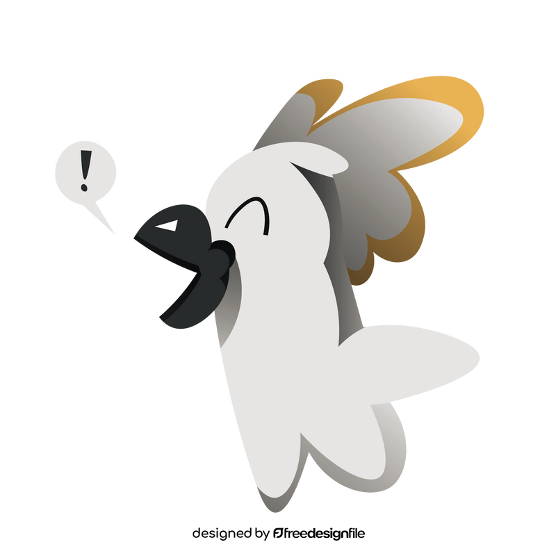 Cartoon cockatoo singing clipart