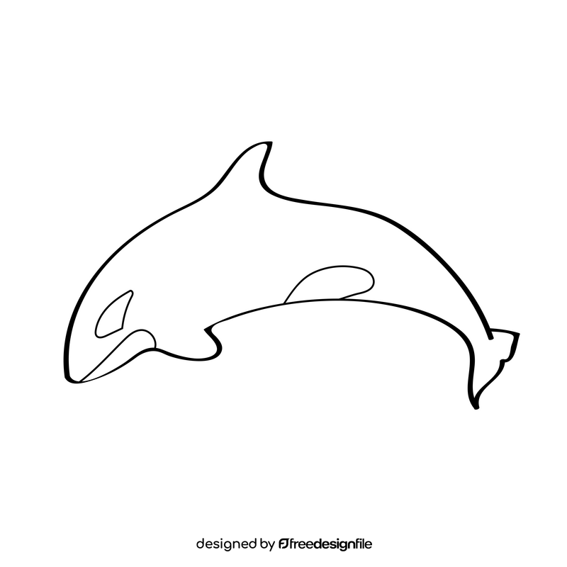 Orca black and white clipart