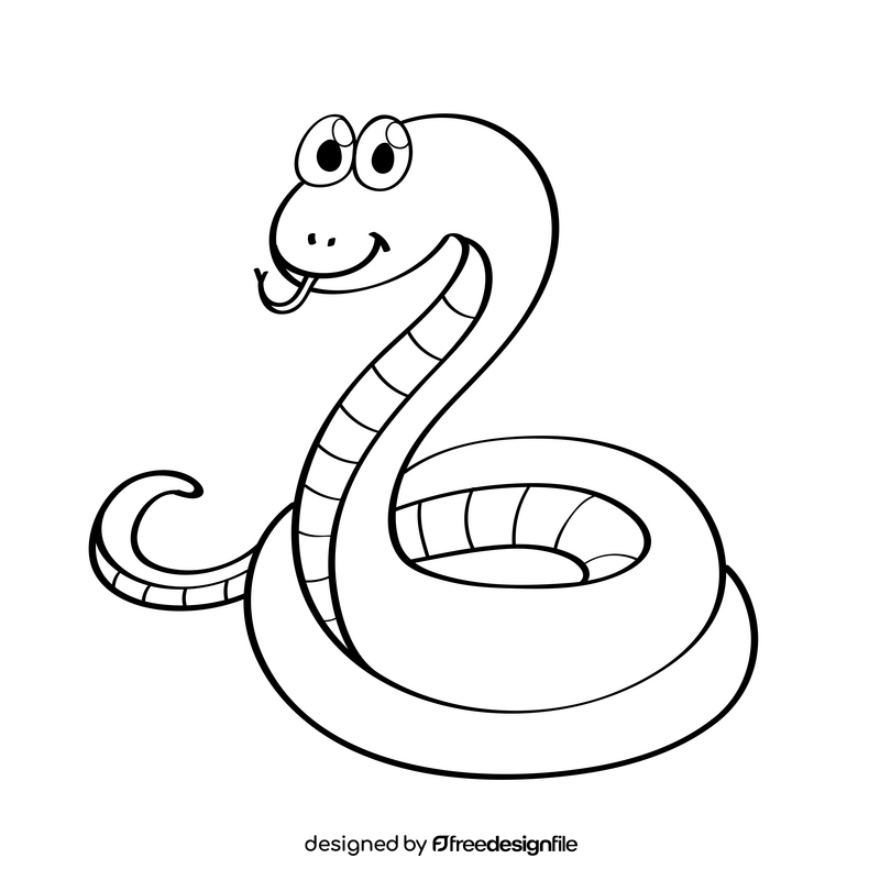 Snake black and white clipart