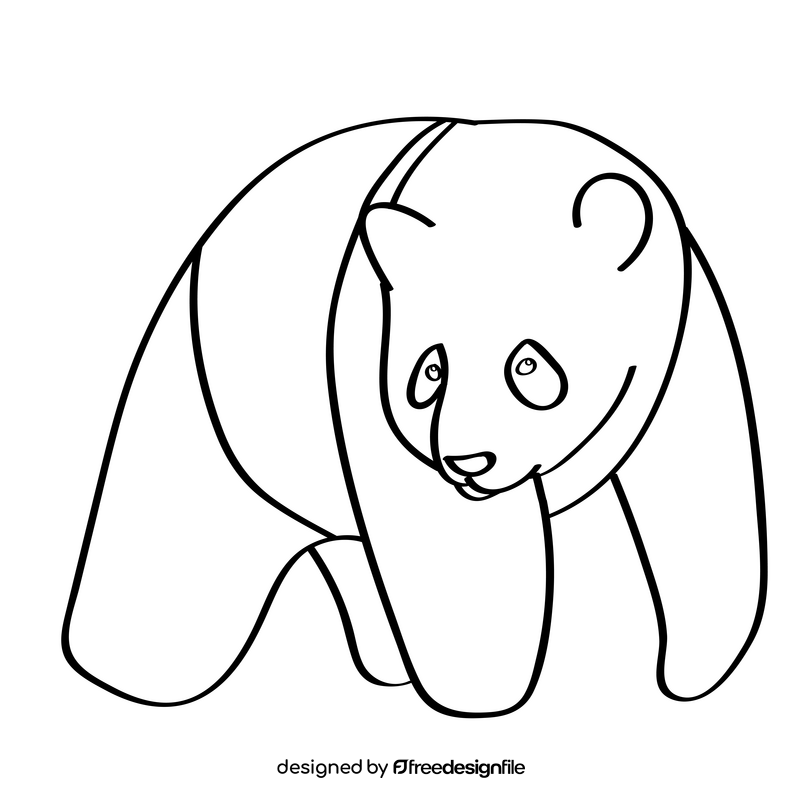 Panda black and white clipart free download
