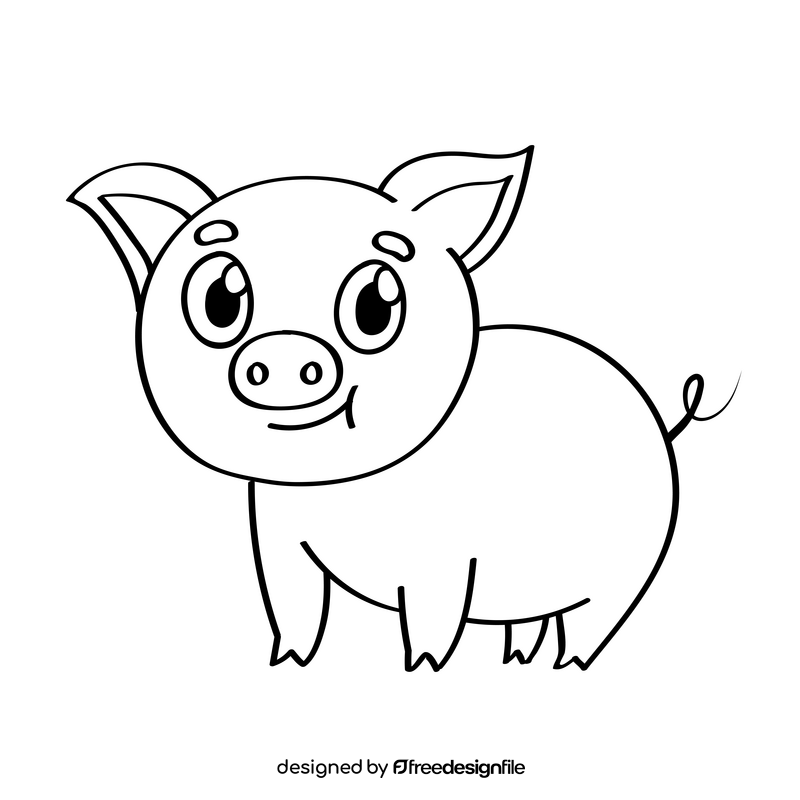 Pig black and white clipart free download