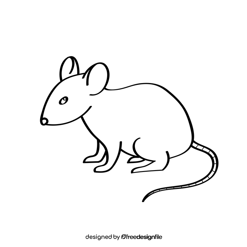 Rat black and white clipart