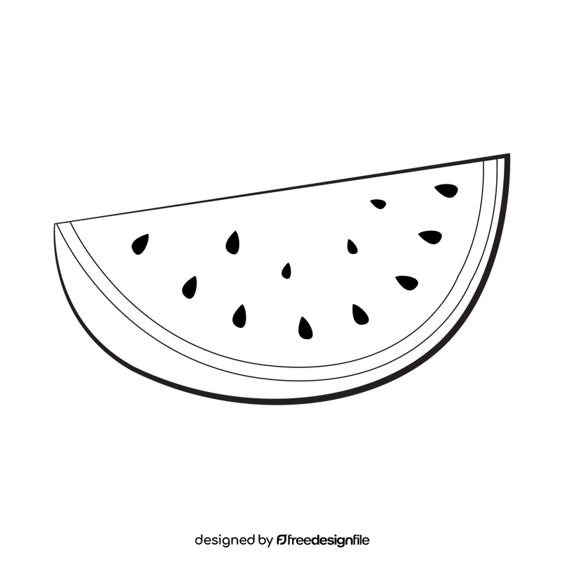 Watermelon black and white clipart