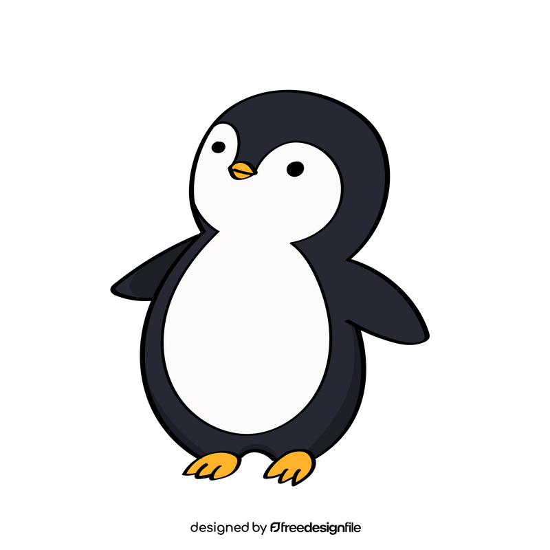 Penguin looking up clipart