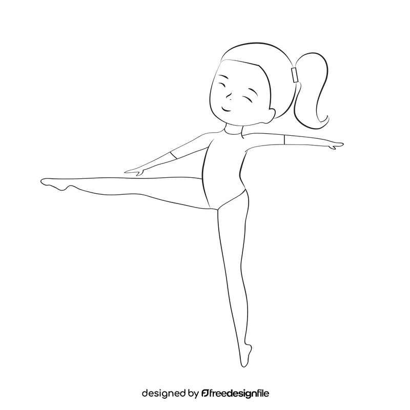 Gymnastic black and white clipart
