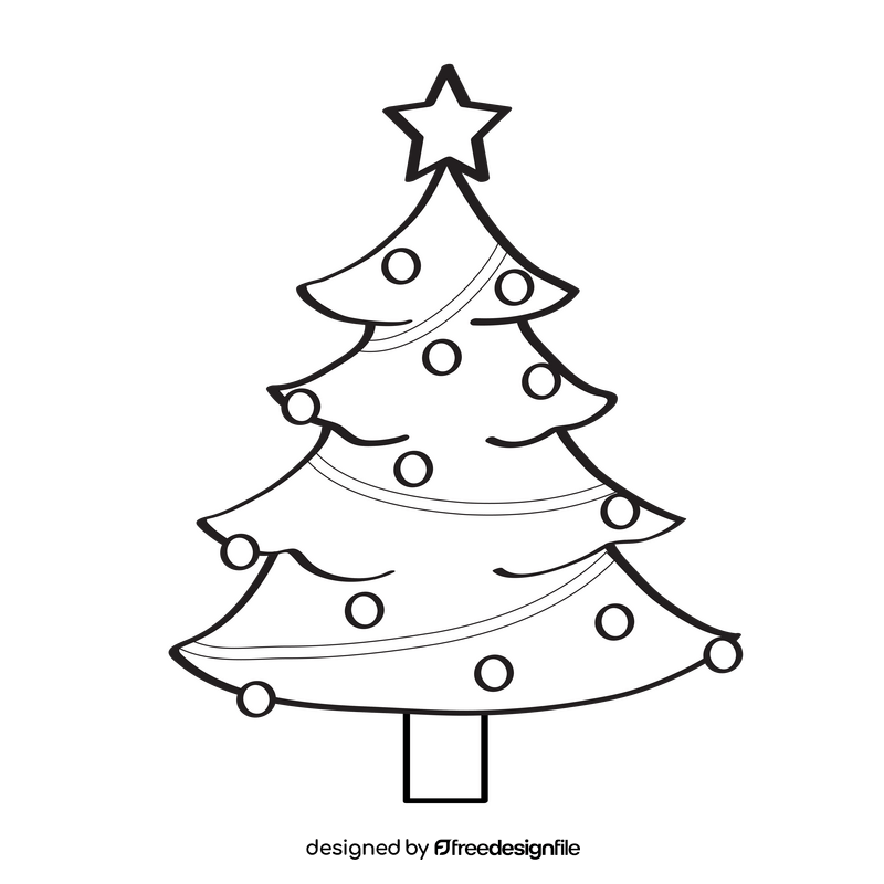 Christmas Tree black and white clipart