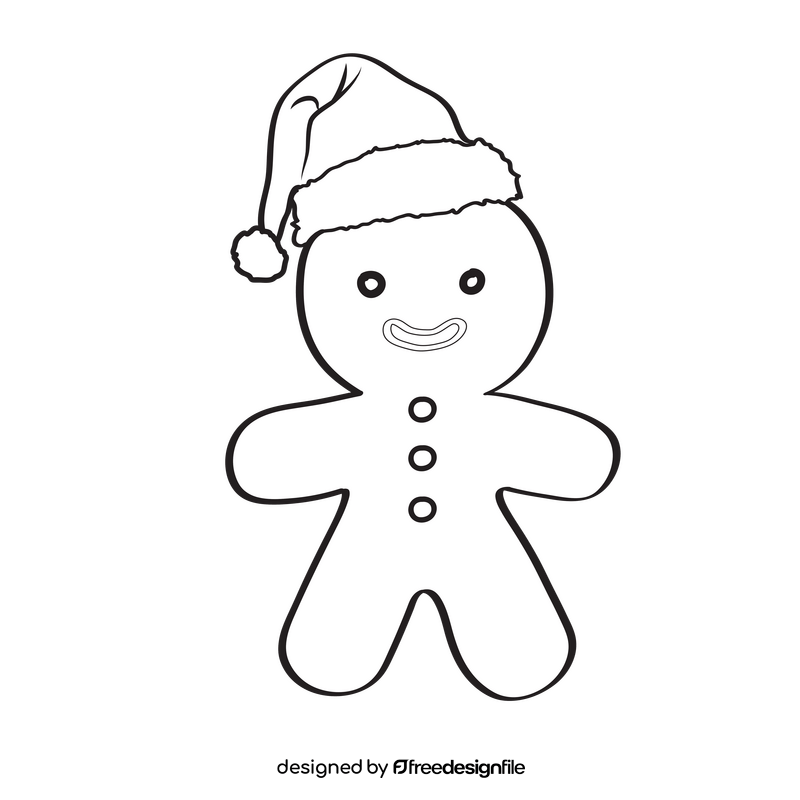 Gingerbread black and white clipart