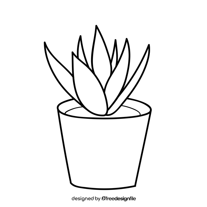 Small plant black and white clipart
