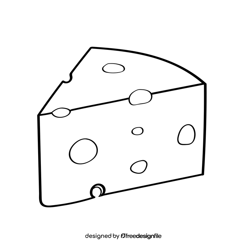 Cheese black and white clipart